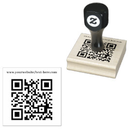 QR-code Zakelijk Uw Tekst Modern Minimalistisch Rubberstempel