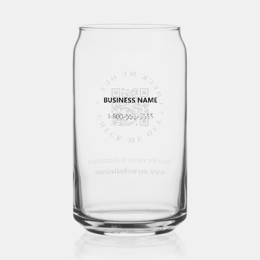 QR-code Zakelijke Drink bril Blikvorm Glas (Achterkant)