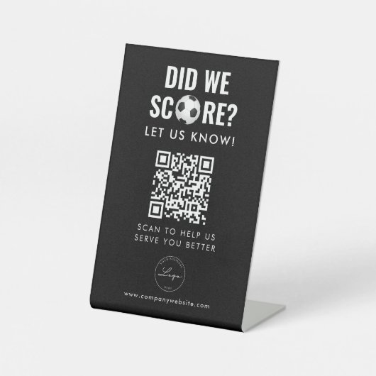 QR-code | Zakelijke feedbackservices Logo Black Reclamebord Met Voetstuk (Voorkant)