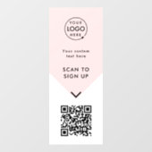 QR-code | Zakelijke Logo Blush roze finine Raamsticker (Vel)