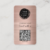 QR Code Zakelijke Logo Blush Roze Visitekaartje (Voorkant)