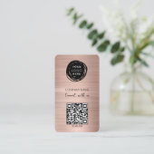 QR Code Zakelijke Logo Blush Roze Visitekaartje (Staand voorkant)