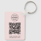 QR-code | Zakelijke Logo - Eenvoudig roze Sleutelhanger (Achterkant)