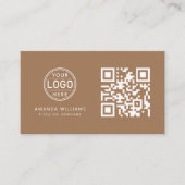 QR Code Zakelijke Logo |Koffie Modern Professional Visitekaartje (Voorkant)
