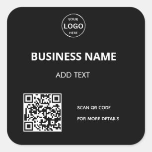 QR Code Zakelijke Logo Moderne Zwarte Sticker