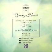 QR Code Zakelijke Logo Openingstijden Uren Raamsticker (Vel 3)
