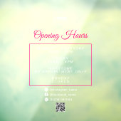 QR Code Zakelijke Logo Openingstijden Uren Raamsticker (Vel 3)