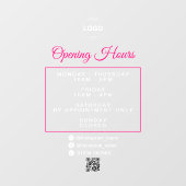 QR Code Zakelijke Logo Openingstijden Uren Raamsticker (Vel)