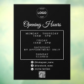 QR Code Zakelijke Logo Openingstijden Uren Raamsticker (Vel 3)