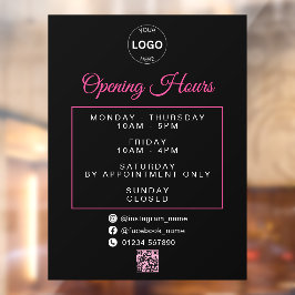 QR Code Zakelijke Logo Openingstijden Uren Raamsticker