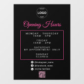 QR Code Zakelijke Logo Openingstijden Uren Raamsticker (Vel)