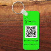 QR Code Zakelijke Logo Professionele Neon Groene Sleutelhanger (Voorkant)