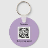 QR Code Zakelijke Logo Professionele Paarse Lila Sleutelhanger (Voorkant)