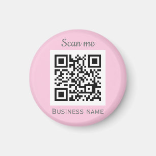 QR Code Zakelijke Logo Professionele Roze Girly Magneet