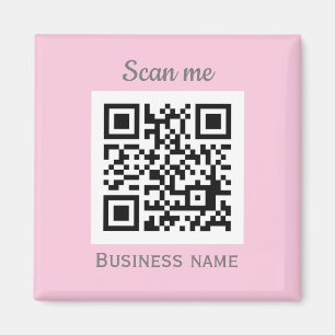 QR Code Zakelijke Logo Professionele Roze Girly Magneet