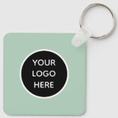 QR Code Zakelijke Logo Professionele Salie Groen Sleutelhanger (Achterkant)