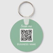 QR Code Zakelijke Logo Professionele Salie Groen Sleutelhanger (Voorkant)