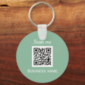 QR Code Zakelijke Logo Professionele Salie Groen Sleutelhanger (Voorkant)