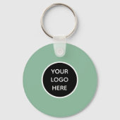 QR Code Zakelijke Logo Professionele Salie Groen Sleutelhanger (Achterkant)