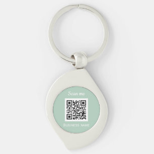QR Code Zakelijke Logo Professionele Salie Groen Sleutelhanger