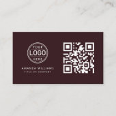 QR Code Zakelijke Logo | Wijn Modern Professional Visitekaartje (Voorkant)