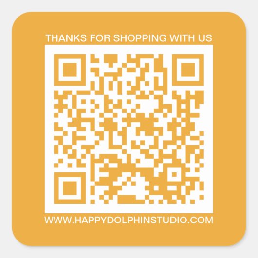 QR-code Zakelijke website Mellow Yellow Vierkante Sticker (Voorkant)
