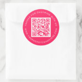 QR-code Zakelijke website naam Diva Roze Ronde Sticker (Tas)