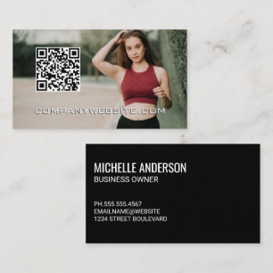 QR Code Zakenvrouw Model Visitekaartje