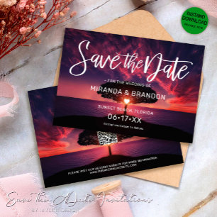 QR-code - Zomerstrand Save the Date kaart