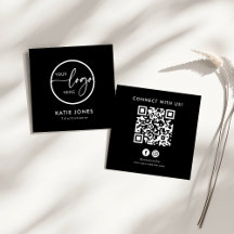 QR Code Zwart Aangepaste Logo Maak contact met ons