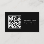 QR-code zwart, eenvoudig Visitekaartje (Voorkant)