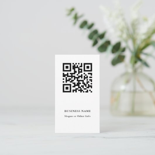 QR-code zwart en wit modern Visitekaartje (Staand voorkant)