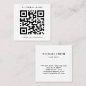 QR-code zwart en wit Vierkante Visitekaartje (Voorkant / Achterkant)