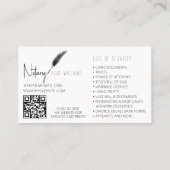 QR-code zwart en witminimalistisch geluid Visitekaartje (Achterkant)