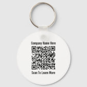QR Code Zwart en Witte 2-zijdige Bedrijfs Sjabloon Sleutelhanger (Achterkant)