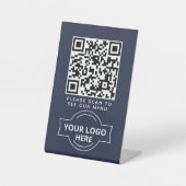 QR Code Zwart Menu Contactloze Moderne Kafel Reclamebord Met Voetstuk (Voorkant)