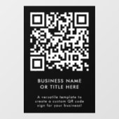 QR Code | Zwart Modern Minimalistisch Eenvoudig Za Raamsticker (Vel)