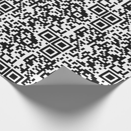  QR-code zwart/wit Abstract geek Cadeaupapier (Hoek)