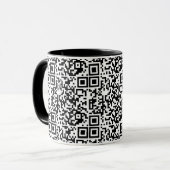  QR-code zwart/wit Abstract geek Mok (Voorkant links)