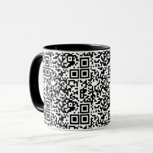 QR-code zwart/wit Abstract geek Mok