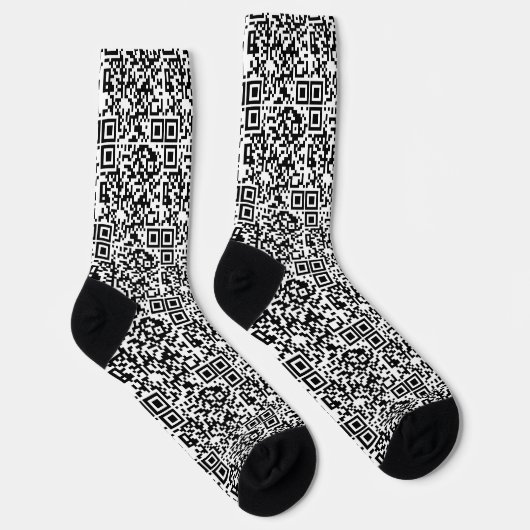  QR-code zwart/wit Abstract geek Sokken (Rechts)