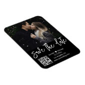 qr code zwart & wit foto save the date magneet (Rechterzijde)