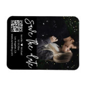 qr code zwart & wit foto save the date magneet (Horizontaal)
