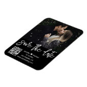qr code zwart & wit foto save the date magneet (Linkerzijde)