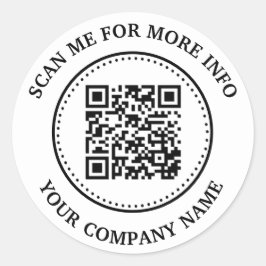 QR-code zwart wit Ronde Sticker