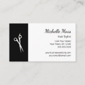 QR code Zwart Wit Schaar Haar Stylist Visitekaartje (Voorkant)