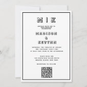 QR Code  Zwart & Wit Trouwen Kaart (Voorkant)