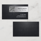 QR-code zwart, zilver gestreept professioneel Visitekaartje (Voorkant / Achterkant)