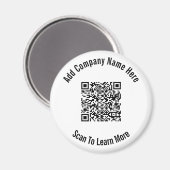 QR Code Zwarte en Witte Bedrijfs Sjabloon Magneet (Voorkant / Achterkant)