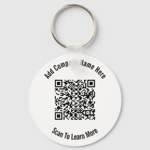 QR Code Zwarte en Witte Bedrijfs Sjabloon Sleutelhanger